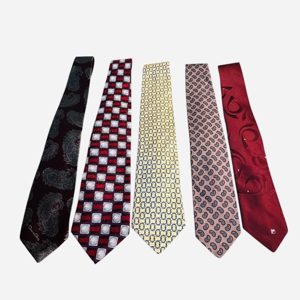 Tommy‎ Hilfiger Oscar de la Renta Paco Rabanne 5Pc Necktie Bundle Preowned